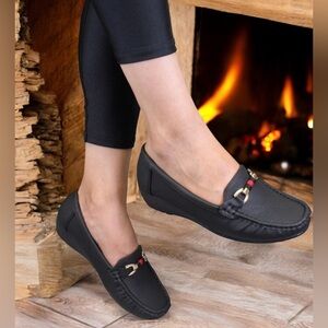 Italian made Loafers Flat Casual Slip-On Driving Shoes Leather slip resistant, 9